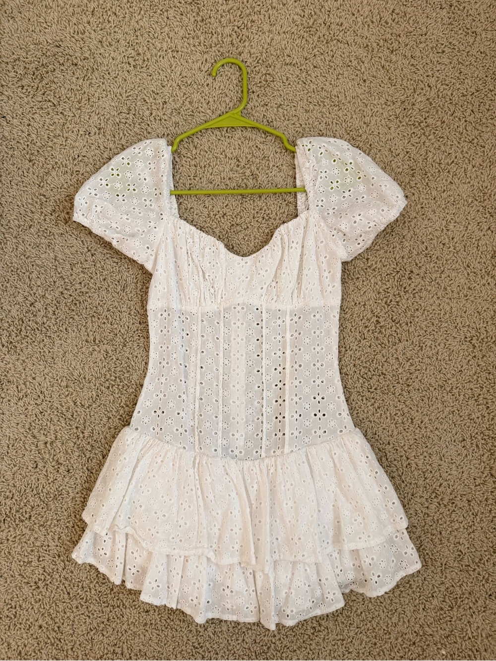 House of Spence White Eyelet Mini Dress